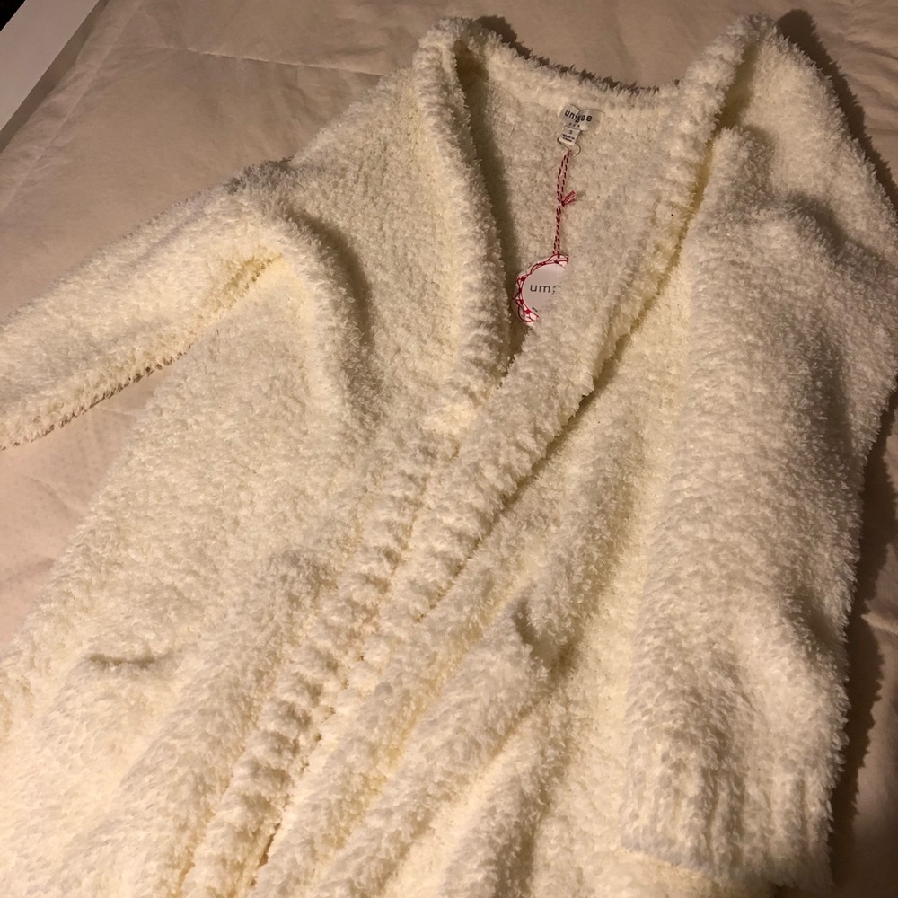 Fluffy White Cardigan